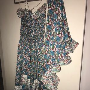 Diane Freis Halter Dress with detached Shawl